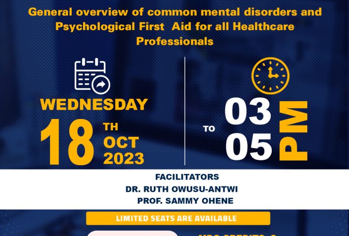 General overview of common mental disorders and Psychological First Aid for all Healthcare Professionals (MDC Credits: 2)