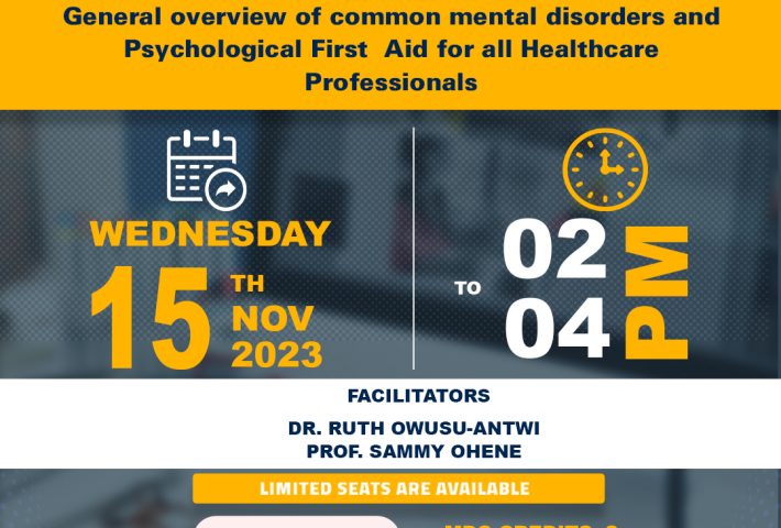 General overview of common mental disorders and Psychological First Aid for all Healthcare Professionals